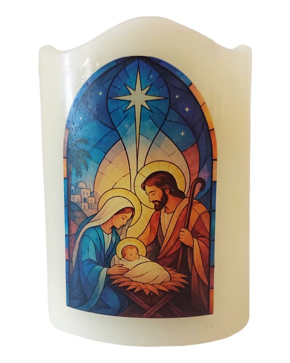 31 644 - LED - Licht "Heilige Familie-Kirchenfenster"