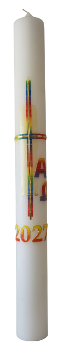 60 044 - Osterkerze Regenbogenkreuz