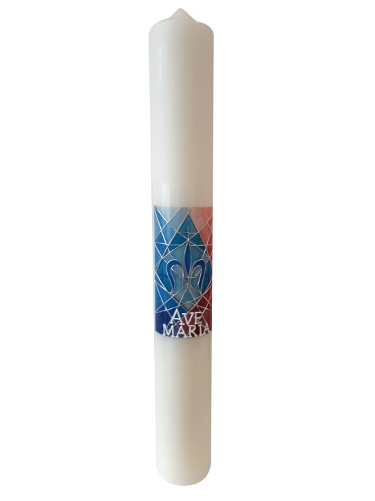Marienkerze "Ave Maria" druck mit hochwertiger Wachsauflage 40 x 6 cm